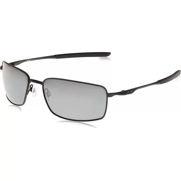 imageOakley Mens OO4075 Square Wire Rectangular Metal SunglassesMatte BlackBlack Iridium Polarized