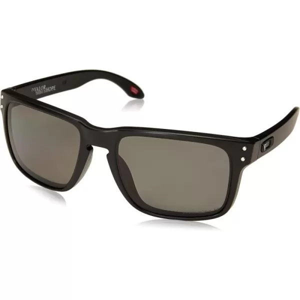 imageOakley Mens OO9102 Holbrook Square Sunglasses Matte Black on SilverPrizm Grey Polarized 57 mmOakley Mens OO9102 Holbrook Square Sunglasses Matte Black on SilverPrizm Grey Polarized 57 mm