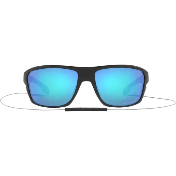 imageOakley Mens OO9416 Split Shot Rectangular SunglassesMatte BlackBlue IconPrizm Sapphire Polarized