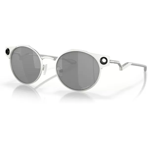 imageOakley Mens Oo6046 Deadbolt Titanium Round SunglassesSatin ChromePrizm Black