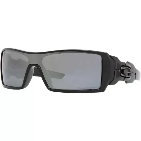 imageOakley Mens Oo9081 Oil Rig Rectangular SunglassesPolished BlackBlack Iridium Polarized