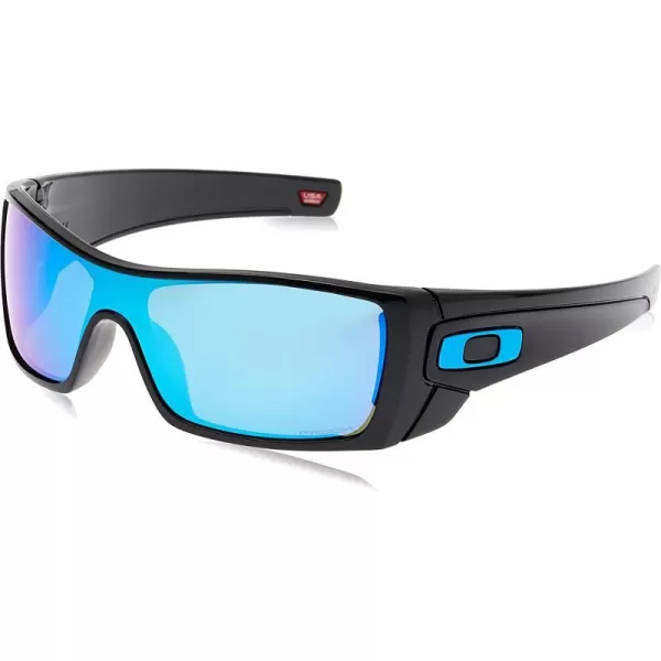 imageOakley Mens Oo9101 Batwolf Rectangular SunglassesPolished BlackPrizm Sapphire