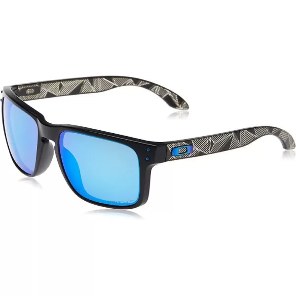 imageOakley Mens Oo9102 Holbrook Polarized Square SunglassesMatte Black PrintPrizm Sapphire Iridium Polarized