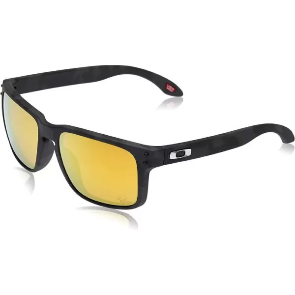 imageOakley Mens Oo9102 Holbrook Polarized Square SunglassesMatte Black TortoisePrizm 24k Polarized