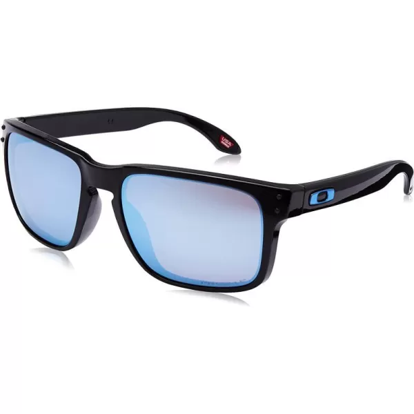 imageOakley Mens Oo9102 Holbrook Polarized Square SunglassesPolished BlackPrizm Deep Water Polarized