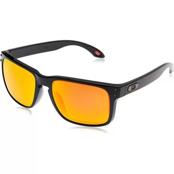 imageOakley Mens Oo9102 Holbrook Polarized Square SunglassesPolished BlackPrizm Ruby Polarized