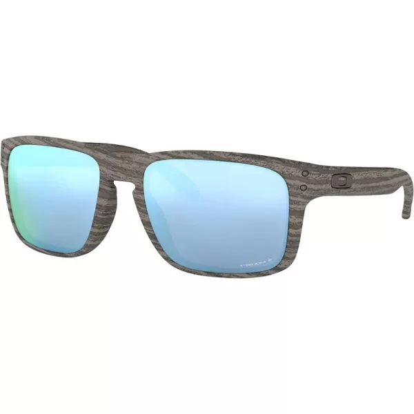 imageOakley Mens Oo9102 Holbrook Polarized Square SunglassesWoodgrainPrizm Deep Water Polarized