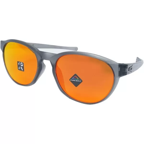 imageOakley Mens Oo9126f Reedmace Low Bridge Fit Round SunglassesMatte Grey SmokePrizm Ruby Polarized