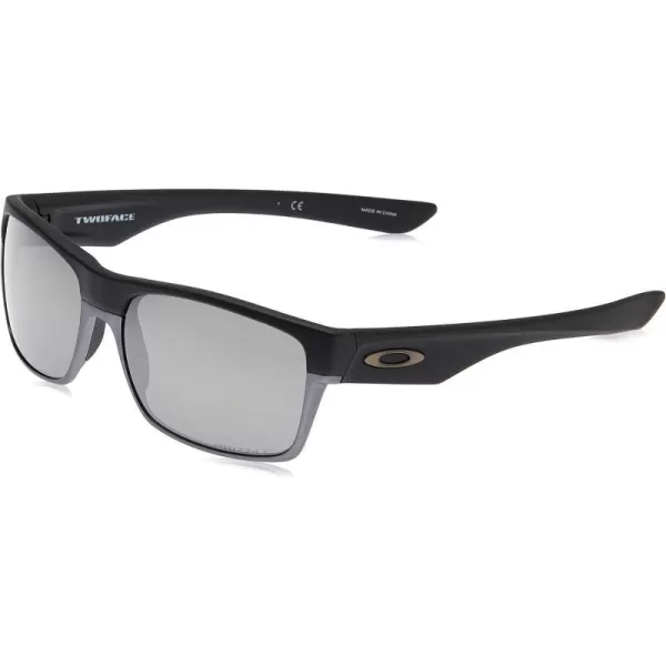 imageOakley Mens Oo9189 Twoface Square SunglassesMatte Black on SilverPrizm Black Polarized