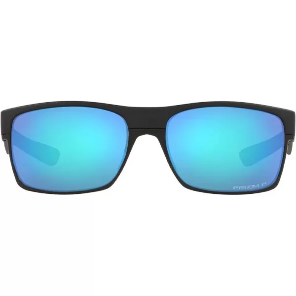 imageOakley Mens Oo9189 Twoface Square SunglassesMatte BlackPrizm Sapphire Polarized