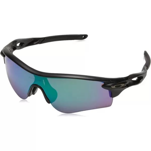 imageOakley Mens Oo9206 Radarlock Path Low Bridge Fit Rectangular SunglassesMatte BlackPrizm Road Jade