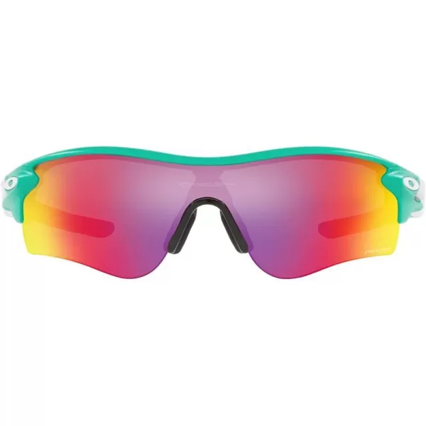 imageOakley Mens Oo9206 Radarlock Path Low Bridge Fit Rectangular SunglassesMatte CelestePrizm Road