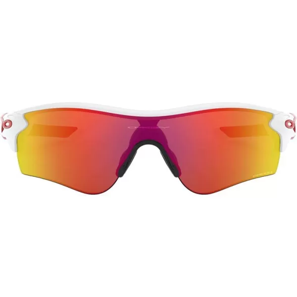 imageOakley Mens Oo9206 Radarlock Path Low Bridge Fit Rectangular SunglassesPolished WhitePrizm Ruby