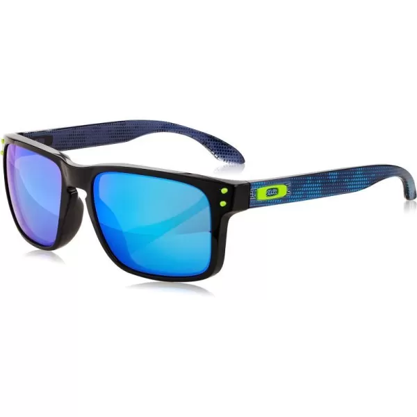imageOakley Mens Oo9244 Holbrook Low Bridge Fit Rectangular SunglassesHi Res Polished BlackPrizm Sapphire