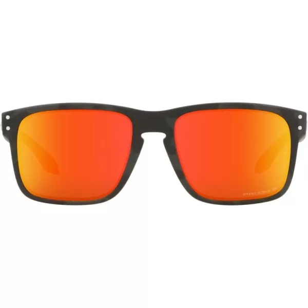 imageOakley Mens Oo9244 Holbrook Low Bridge Fit Rectangular SunglassesMatte Black CamouflagePrizm Ruby Polarized