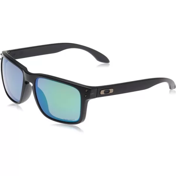 imageOakley Mens Oo9244 Holbrook Low Bridge Fit Rectangular SunglassesMatte Black InkPrizm Jade