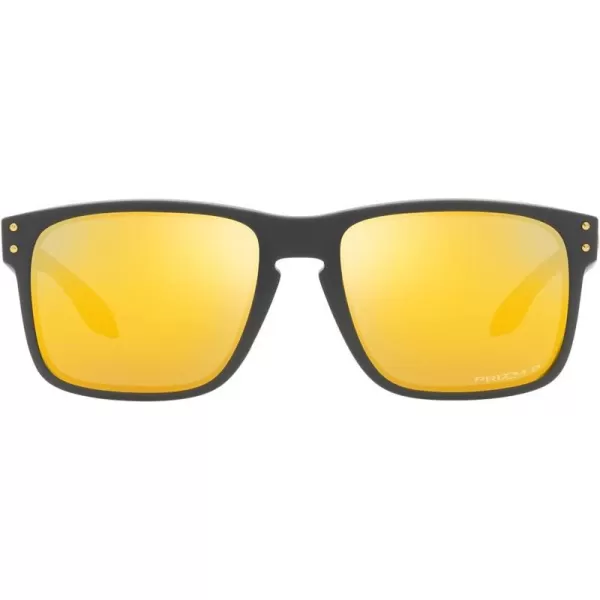 imageOakley Mens Oo9244 Holbrook Low Bridge Fit Rectangular SunglassesMatte CarbonPrizm 24k Polarized