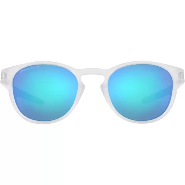 imageOakley Mens Oo9265 Latch Oval SunglassesMatte ClearPrizm Sapphire Polarized