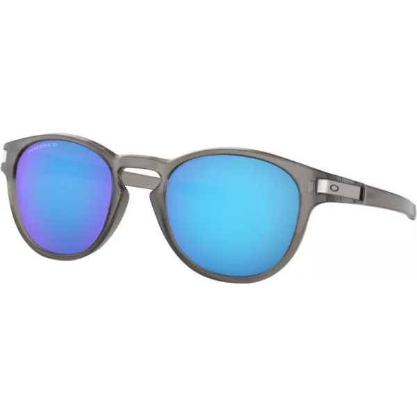 imageOakley Mens Oo9265 Latch Oval SunglassesMatte Grey InkPrizm Sapphire Iridium Polarized
