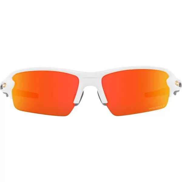 imageOakley Mens Oo9271 Flak 20 Low Bridge Fit Rectangular SunglassesMatte WhitePrizm Ruby Polarized