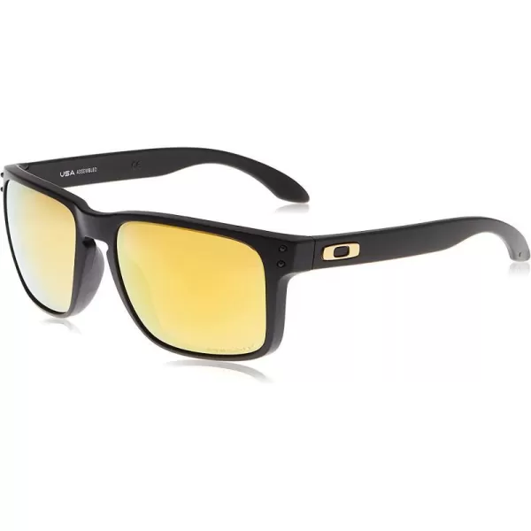 imageOakley Mens Oo9417 Holbrook XL Square SunglassesMatte BlackPrizm 24k Polarized