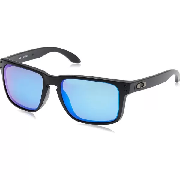 imageOakley Mens Oo9417 Holbrook XL Square SunglassesMatte BlackPrizm Sapphire Iridium Polarized
