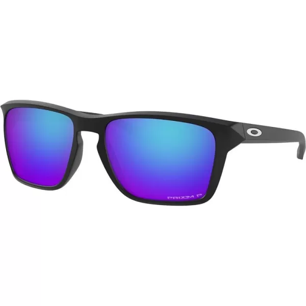 imageOakley Mens Oo9448 Sylas Rectangular SunglassesMatte BlackPrizm Sapphire Iridium Polarized