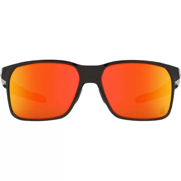 imageOakley Mens Oo9460 Portal X Rectangular SunglassesPolished BlackPrizm Ruby