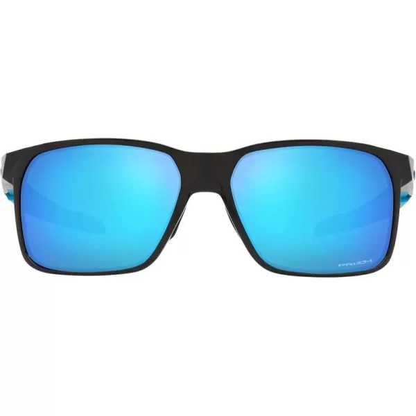 imageOakley Mens Oo9460 Portal X Rectangular SunglassesPolished BlackPrizm Sapphire