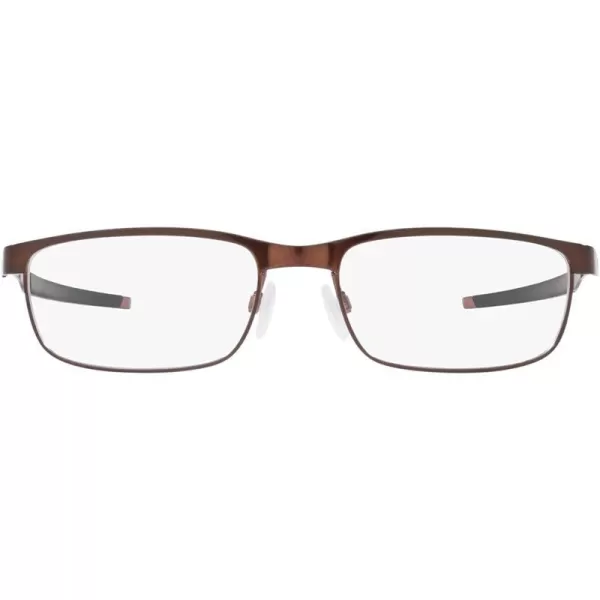 imageOakley Mens Ox3222 Steel Plate Rectangular Prescription Eyeglass FramesBrushed GrenacheDemo Lens