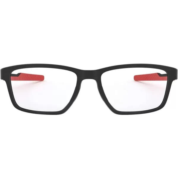 imageOakley Mens Ox8153 Metalink Rectangular Prescription Eyeglass FramesSatin Black amp RedDemo Lens