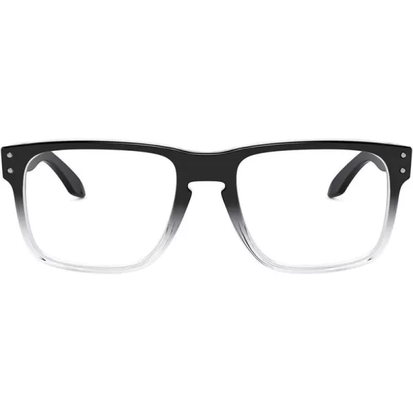 imageOakley Mens Ox8156 Holbrook Rx Square Prescription Eyewear FramesPolished Black Clear FadeDemo Lens
