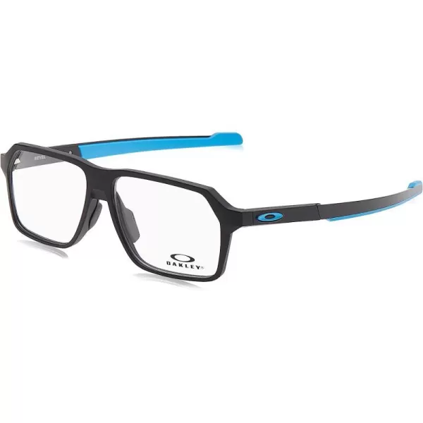 imageOakley Mens Ox8161 Bevel Rectangular Prescription Eyeglass FramesSatin Black on BlueDemo Lens