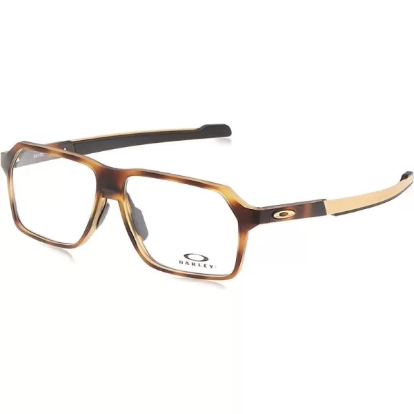 imageOakley Mens Ox8161 Bevel Rectangular Prescription Eyeglass FramesSatin Brown TortoiseDemo Lens