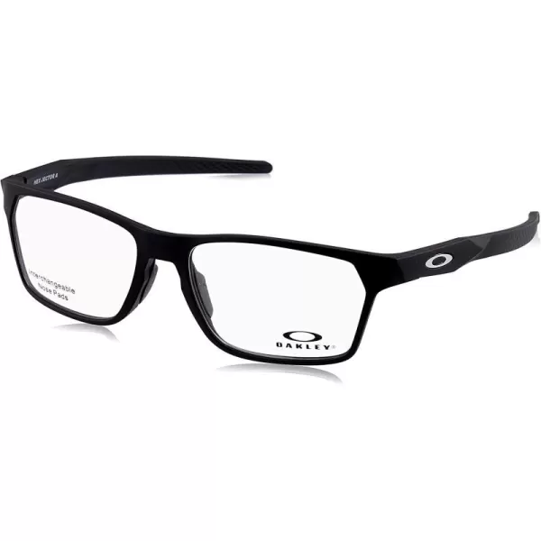 imageOakley Mens Ox8174f Hex Jector Low Bridge Fit Rectangular Prescription Eyewear FramesSatin BlackDemo Lens