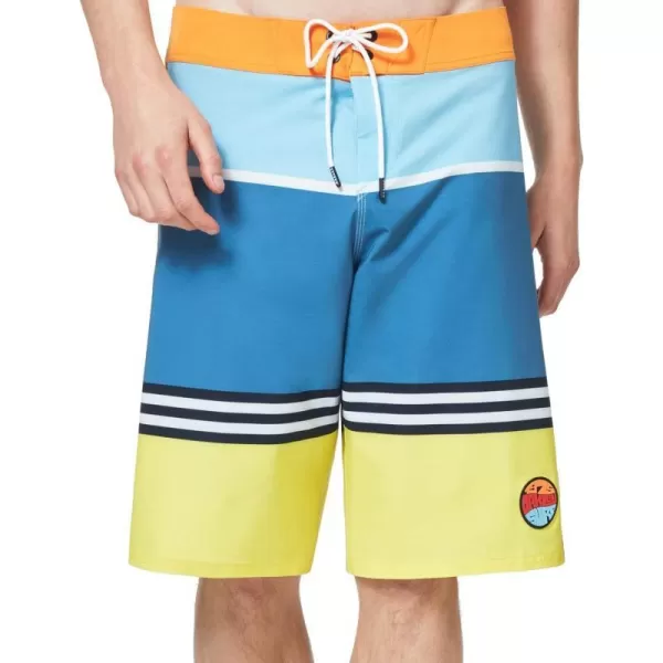 imageOakley Mens Standard Striped 1975 Boardshort 21Blue Yellow Color Block