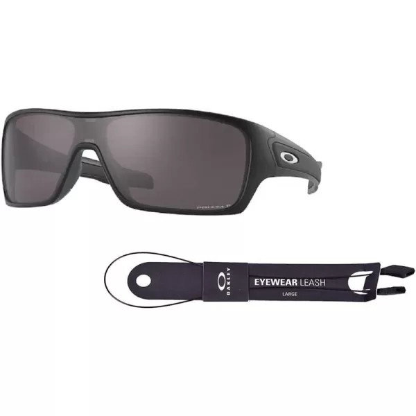 imageOakley Turbine Rotor OO9307 Rectangle Sunglasses for Men BUNDLE Leash Designer iWear Care KitMatte Black  Prizm Grey Polarized