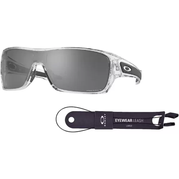 imageOakley Turbine Rotor OO9307 Rectangle Sunglasses for Men BUNDLE Leash Designer iWear Care KitPolished Clear  Prizm Dark Black Polarized