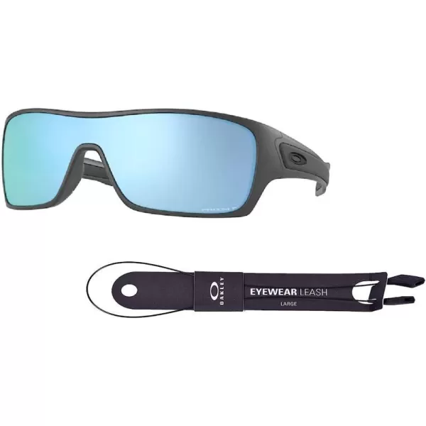 imageOakley Turbine Rotor OO9307 Rectangle Sunglasses for Men BUNDLE Leash Designer iWear Care KitSteel  Prizm Deep Water Polar