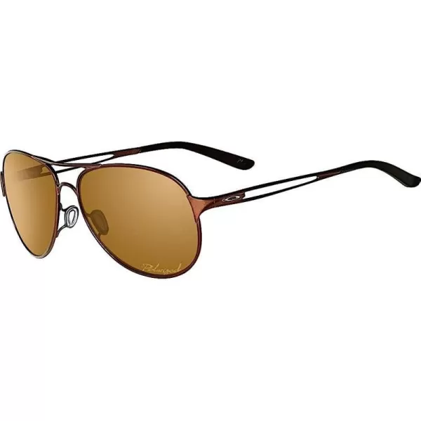 imageOakley Womens Oo4054 Caveat Aviator SunglassesBrunette FrameBronze Polar Lens