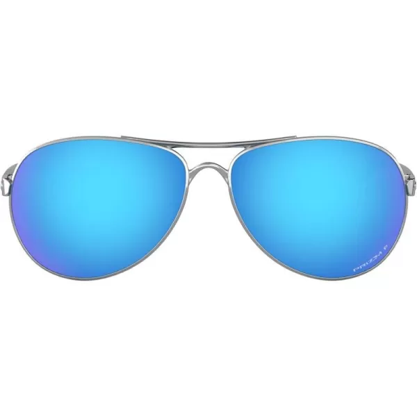 imageOakley Womens Oo4079 Feedback Aviator SunglassesPolished ChromePrizm Sapphire Iridium Polarized