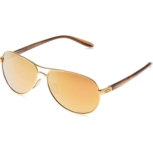 imageOakley Womens Oo4079 Feedback Aviator SunglassesPolished GoldPrizm Rose Gold Polarized