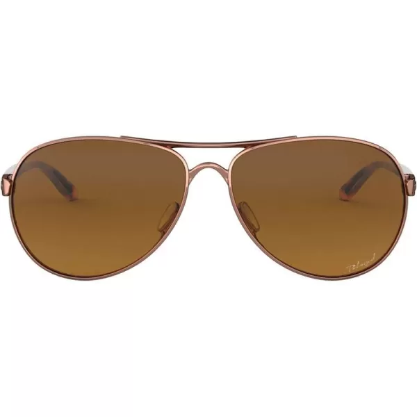 imageOakley Womens Oo4079 Feedback Aviator SunglassesRose GoldBrown Gradient Polarized
