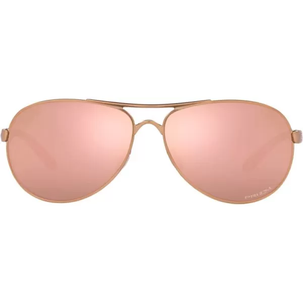 imageOakley Womens Oo4079 Feedback Aviator SunglassesSatin Rose GoldPrizm Rose Gold