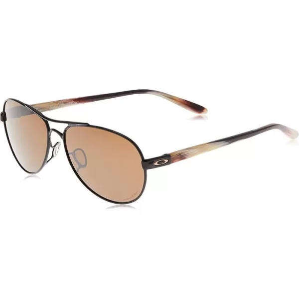 imageOakley Womens Oo4108 Tie Breaker Aviator SunglassesPolished BlackPrizm Tungsten