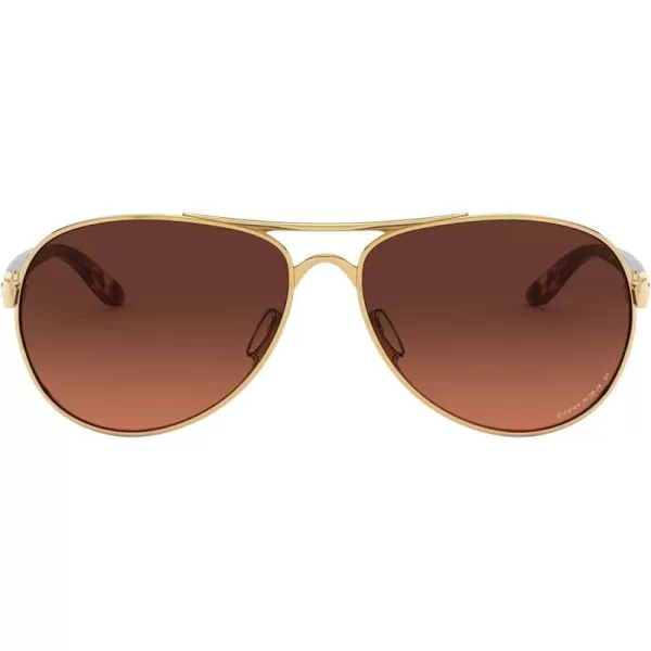 imageOakley Womens Oo4108 Tie Breaker Aviator SunglassesPolished GoldPrizm Brown Gradient