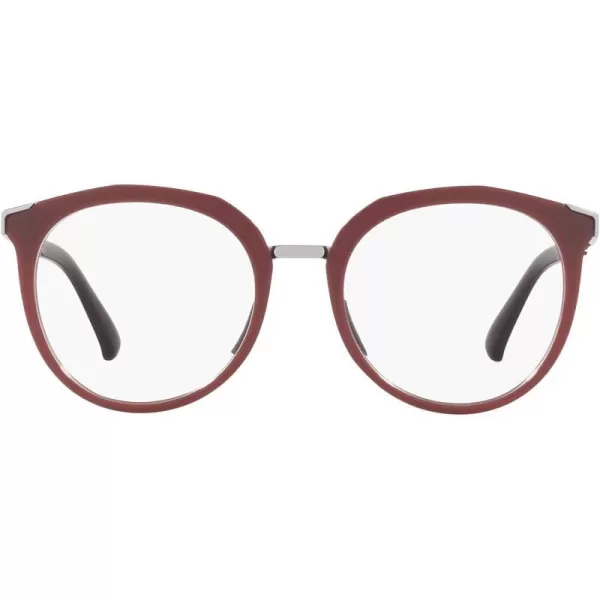 imageOakley Womens Ox3238 Top Knot Cat Eye Prescription Eyeglass FramesPolished Brick RedDemo Lens