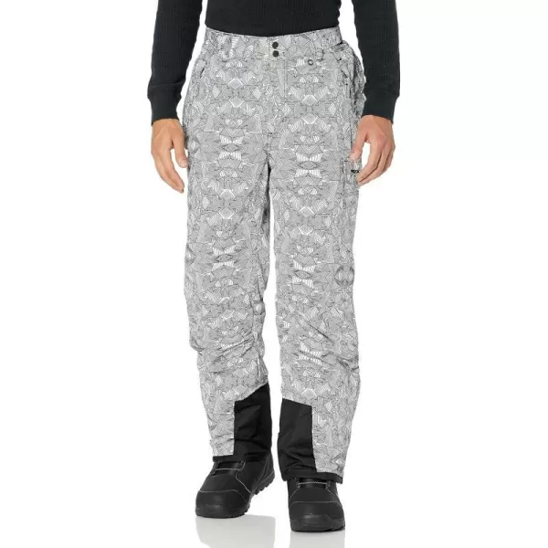 Arctix Mens Snow Sports Cargo PantsDiamond Print White