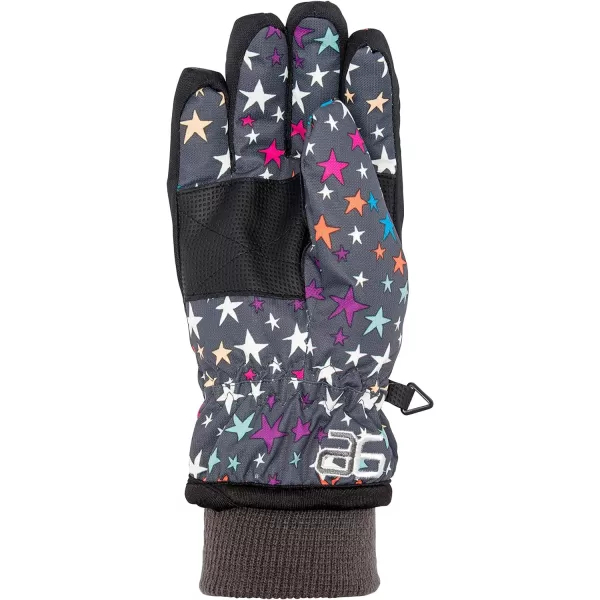 Arctix UnisexChild Whiteout Insulated Ski GlovesNorth Star Print Steel