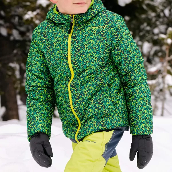 Arctix Kids Super Nova Reversible Insulated Lightweight and Warm JacketIce Block Print Green